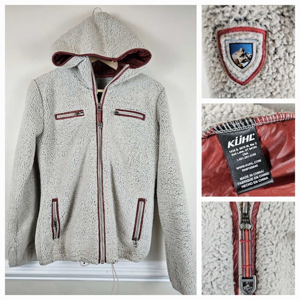 Kuhl Sherpa Teddy Bear Fleece Size Medium Full Zip Jacket FLAWS A1206